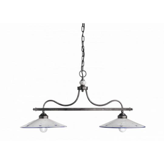 toskansky stylizovany malovana keramicka luster lampa osvetlenie kuchyna obyvacka country ferroluce malovana tienidlo tanier jedinecna renovacia dom chata balaton provansalsky provansz taliansky toskan lampa webshop la meridiana.jpg